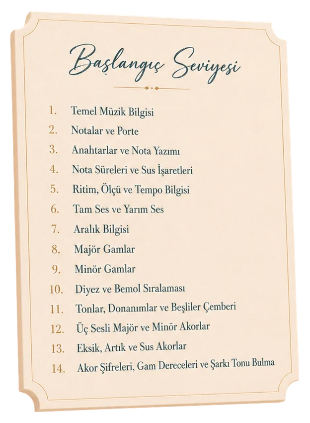 Başlangıç Seviyesi — konu başlıkları